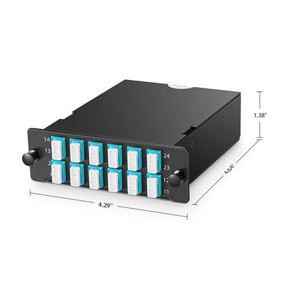 Multimode Fiber Patch Panel 1MT12LC2OM4AF 1 MTP To 12 LC 24 Fibers OM4 Type AF
