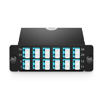 Multimode Fiber Patch Panel 1MT12LC2OM4AF 1 MTP To 12 LC 24 Fibers OM4 Type AF